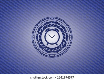 alarm clock icon with denim texture