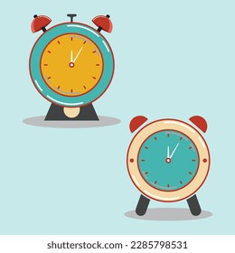 Alarm clock icon design. Round shape minimal clock vector design.