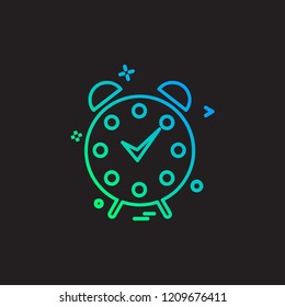 Alarm clock icon design vector