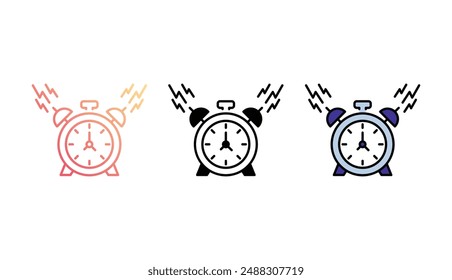 Alarm Clock icon design with white background stock illustration