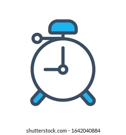 Alarm clock icon designed in filled outline style