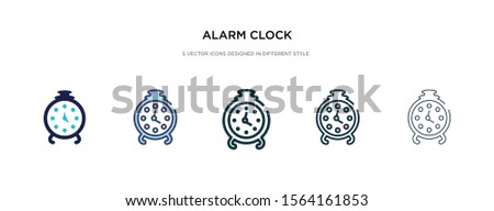 alarm clock icon in different style vector illustration. two colored and black alarm clock vector icons designed in filled, outline, line and stroke style can be used for web, mobile, ui