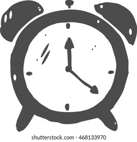 alarm clock icon. doodle image