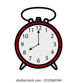 Alarm Clock Icon. Editable Bold Outline With Color Fill Design. Vector Illustration.