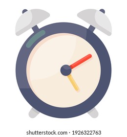 
An alarm clock icon in editable flat style, ringing clock