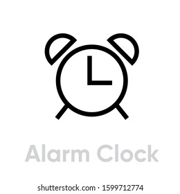 Alarm Clock icon. Editable stroke