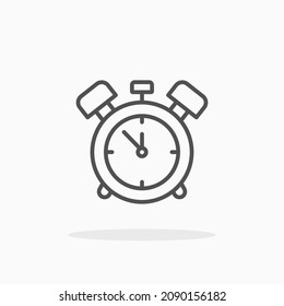 Alarm Clock icon. Editable Stroke and pixel perfect. Outline style. Vector illustration. Enjoy this icon for your project.