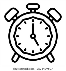 Alarm Clock Icon Element For Design