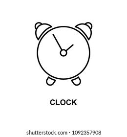 alarm clock icon. Element of simple web icon with name for mobile concept and web apps. Thin line alarm clock icon can be used for web and mobile on white background