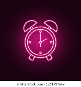 alarm clock icon. Elements of hotel in neon style icons. Simple icon for websites, web design, mobile app, info graphics