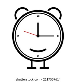 alarm clock icon with emoticon variations