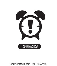 Alarm Clock Icon And Exclamation Mark Eps 10