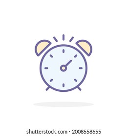 Icono de reloj de alarma con estilo de contorno relleno. Para tu diseño, logotipo. Ilustración vectorial.