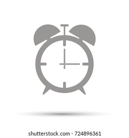 Alarm clock icon flat. Black pictogram on white background. Vector illustration symbol 