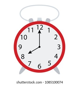 Alarm clock icon. Flat color design. Vector illustration.