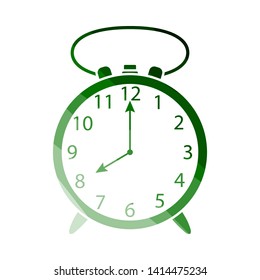 Alarm Clock Icon. Flat Color Ladder Design. Vector Illustration.