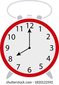 Icono de reloj de alarma. Diseño de color plano. Ilustración vectorial.