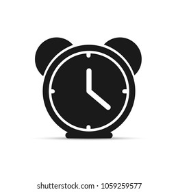 Alarm clock icon, flat design template, vector illustration