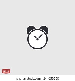 Alarm clock icon. Flat design style. Made vector illustration