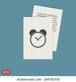Alarm clock icon. Flat design style. Made vector illustration