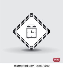 Alarm clock icon. Flat design style. Made vector illustration