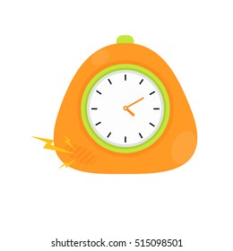 Alarm clock icon. Flat design style. Vector Illustration isolated on white background.