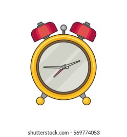 Alarm clock icon. Flat design style.