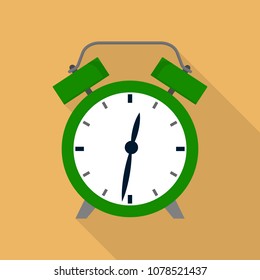 Alarm clock icon. Flat illustration of alarm clock vector icon for web