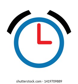 Wecker-Symbol. flache Illustration des Weckers, Vektorsymbol für Web
