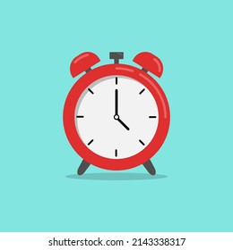 Alarm clock icon flat illustration