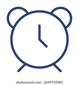 Alarm clock icon flat illustration outline logo
