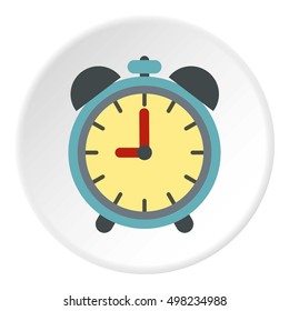 Alarm clock icon. Flat illustration of alarm clock vector icon for web