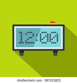 Alarm clock icon. Flat illustration of alarm clock vector icon for web