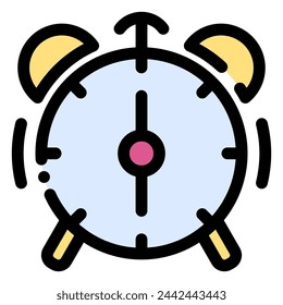 alarm clock icon in flat line style