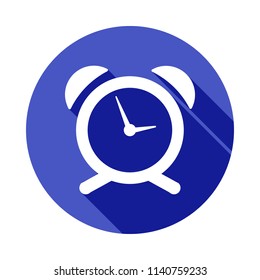 alarm clock icon in Flat long shadow style