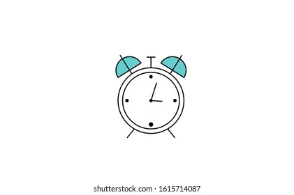 Alarm clock icon in flat model. Alarm clock isolated vector with white background.