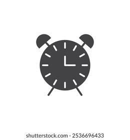 Alarm clock icon Flat simple outline set