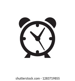 Alarm Clock Icon In Flat Style Vector Icon For Apps And Websites. Black Icon Vector Illustration.