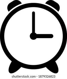Alarm clock icon with flat style. Isolated vector alarm clock icon image on a white background.