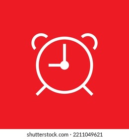 Alarm clock icon in flat style, vector illustration.