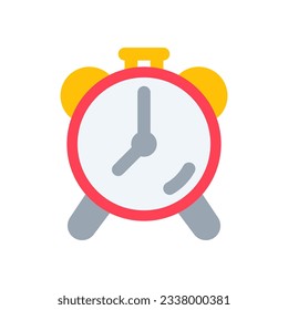 alarm clock icon flat style vector