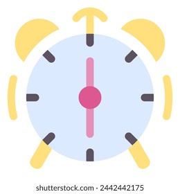 alarm clock icon in flat style
