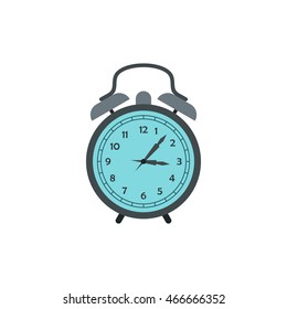 Alarm clock icon in flat style on a white background