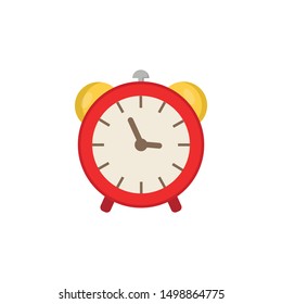 Alarm clock icon. Flat vector illustration in black on white background. EPS 10