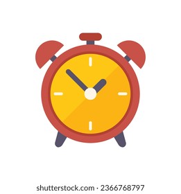 Alarm clock icon flat vector. Office time. Remote worker isolated