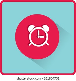 Alarm clock icon. Flat vector illustration
