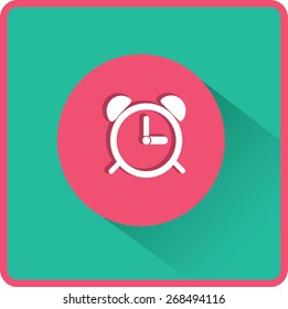 Alarm clock icon. Flat vector illustration