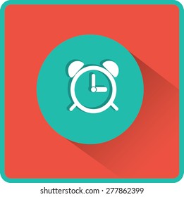 Icono de reloj de alarma. Ilustración vectorial plana