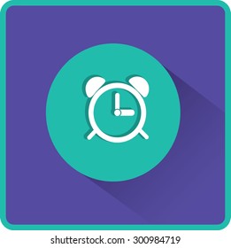 Alarm clock icon. Flat vector illustration