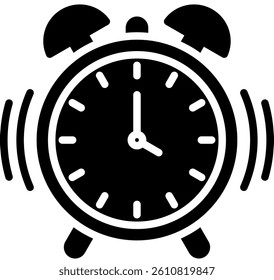 Alarm Clock Icon Glyph Vector Illustration